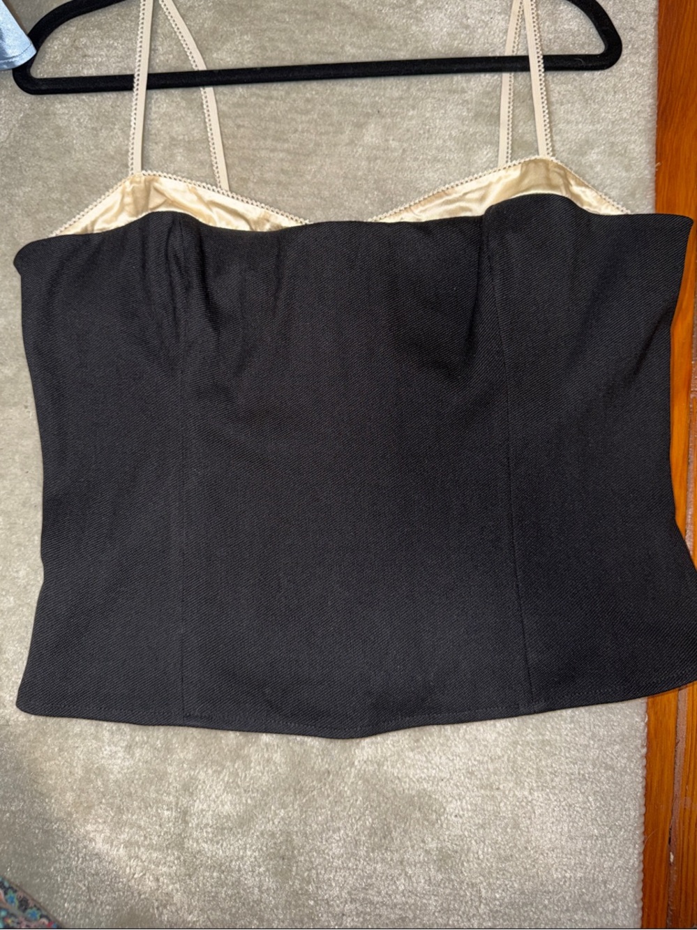 Black Satin-Trim Caara Cairo Top